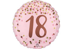 Foil Balloon – "18" – Pretty Pink – Pink – 45 cm